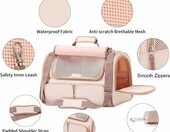 FUKUMARU PB03 – miękki transporter dla kota i małego psa, różowy, 44,5 cm – zdjęcie 4