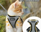 rabbitgoo DXMJTZ02XXSGR23CW – szelki dla kota ze smyczą, XXS, szare – zdjęcie 3
