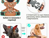 HEELE SCK-FR M – szelki dla psa średniej rasy z uchwytem, odblaskowe, kwiatowe pomarańczowe – zdjęcie 3