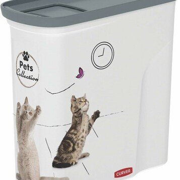 Curver PetLife – pojemnik na karmę dla kota, 2 kg, z przesuwaną pokrywą