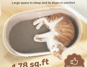 FUKUMARU ST06 – drapak i legowisko dla kota w kształcie sofy, 61 cm, camelowy – zdjęcie 2