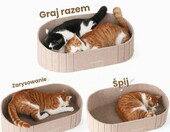 FUKUMARU ST06 – drapak i legowisko dla kota w kształcie sofy, 61 cm, camelowy – zdjęcie 3
