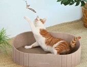 FUKUMARU ST06 – drapak i legowisko dla kota w kształcie sofy, 61 cm, camelowy – zdjęcie 4
