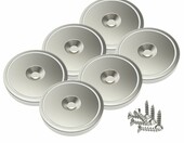 Magnetpro MMP-8 – 6 magnesów neodymowych garnkowych 28 x 5 mm, udźwig 25 kg – zdjęcie 1
