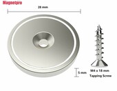 Magnetpro MMP-8 – 6 magnesów neodymowych garnkowych 28 x 5 mm, udźwig 25 kg – zdjęcie 3