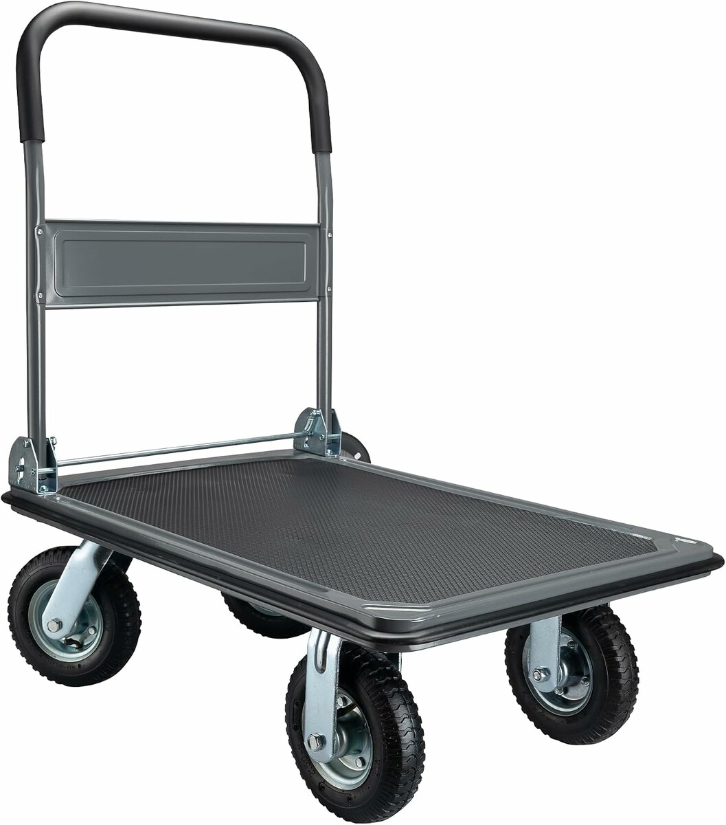 WilTec 62450 – składany wózek platformowy do 300 kg, pompowane koła
