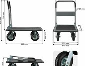 WilTec 62450 – składany wózek platformowy do 300 kg, pompowane koła – zdjęcie 3