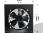 STERR AXF450B – osiowy wentylator wyciągowy 450 mm, 4500 m³/h – zdjęcie 4
