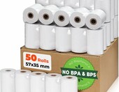 Munbyn rolki termiczne 57 x 35 mm – 50 rolek papieru do kas i terminali – zdjęcie 1