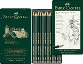 Faber-Castell Castell 9000 119065 – 12 ołówków 8B-2H w metalowym etui – zdjęcie 2
