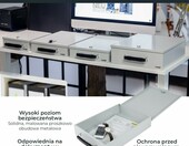 HMF 141-07 – kasetka biurowa na dokumenty A4 z zamkiem, jasnoszara – zdjęcie 2