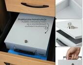 HMF 141-07 – kasetka biurowa na dokumenty A4 z zamkiem, jasnoszara – zdjęcie 3