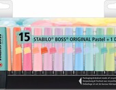 STABILO BOSS ORIGINAL Pastel – zestaw 15 zakreślaczy na podstawce – zdjęcie 2