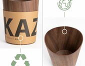 Kazai. Börje – drewniany kosz na śmieci do biura, 9 l, orzech włoski – zdjęcie 3