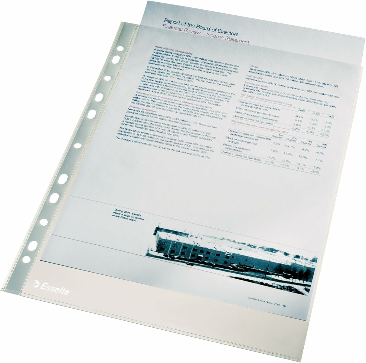 Esselte – koszulki krystaliczne A4, folia PP 105 mikronów, 100 sztuk