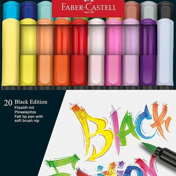 20 pisaków pędzelko Faber-Castell Black Edition (stan nowy)