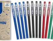 Pilot FriXion Ball Stick 0,7 mm – 12 wymazywalnych długopisów żelowych w 4 kolorach – zdjęcie 1