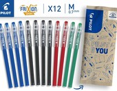Pilot FriXion Ball Stick 0,7 mm – 12 wymazywalnych długopisów żelowych w 4 kolorach – zdjęcie 3