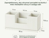 GORESE A621-EU – organizer na biurko z 4 przegródkami, sztuczna skóra, biały – zdjęcie 3