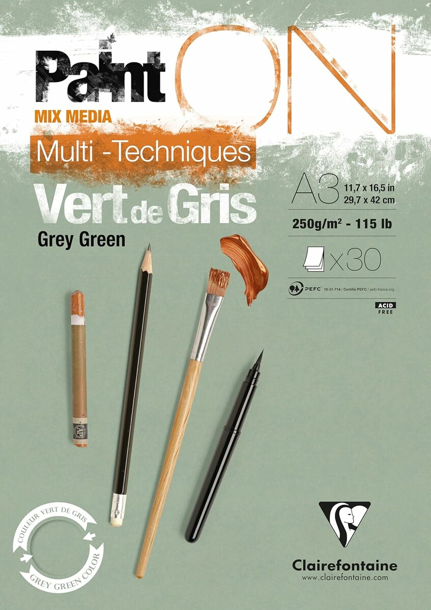 Clairefontaine PaintON Multi A3 – blok rysunkowy mix-media, 30 arkuszy, 250 g
