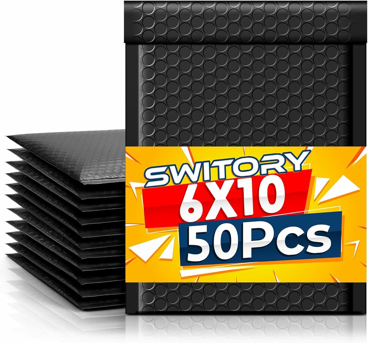 Switory koperty bąbelkowe A5, czarne – 50 sztuk, samoklejące