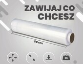 V1 Trade folia stretch 50 cm x 285 m, 23 mikrony – 6 rolek, przezroczysta – zdjęcie 2