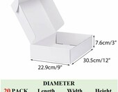 RLAVBL białe pudełka kartonowe 30,5 x 22,9 x 7,7 cm – 20 sztuk, wysyłkowe – zdjęcie 2