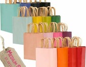 Gcardist torby papierowe z uchwytami 26,9 x 21,1 x 10,9 cm – 100 sztuk, kolorowe – zdjęcie 1