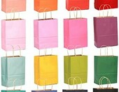 Gcardist torby papierowe z uchwytami 26,9 x 21,1 x 10,9 cm – 100 sztuk, kolorowe – zdjęcie 2