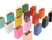 Gcardist torby papierowe z uchwytami 26,9 x 21,1 x 10,9 cm – 100 sztuk, kolorowe – zdjęcie 3