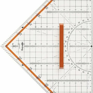 Ekierka kreślarska 32 cm z odczepianym rOtring (stan nowy)