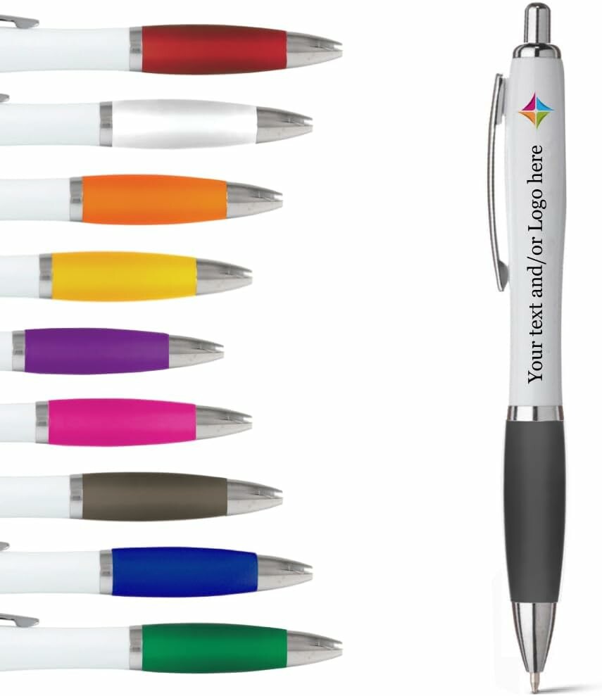 stika.co Contour – długopisy reklamowe z miejscem na logo, 40 sztuk, czarny tusz