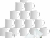 MR.R SWM11AW – 16 białych kubków ceramicznych 325 ml do sublimacji i nadruku – zdjęcie 1