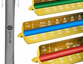 Stylo skalówka architektoniczna 30 cm – aluminiowa linijka trójkątna, skale metryczne – zdjęcie 1