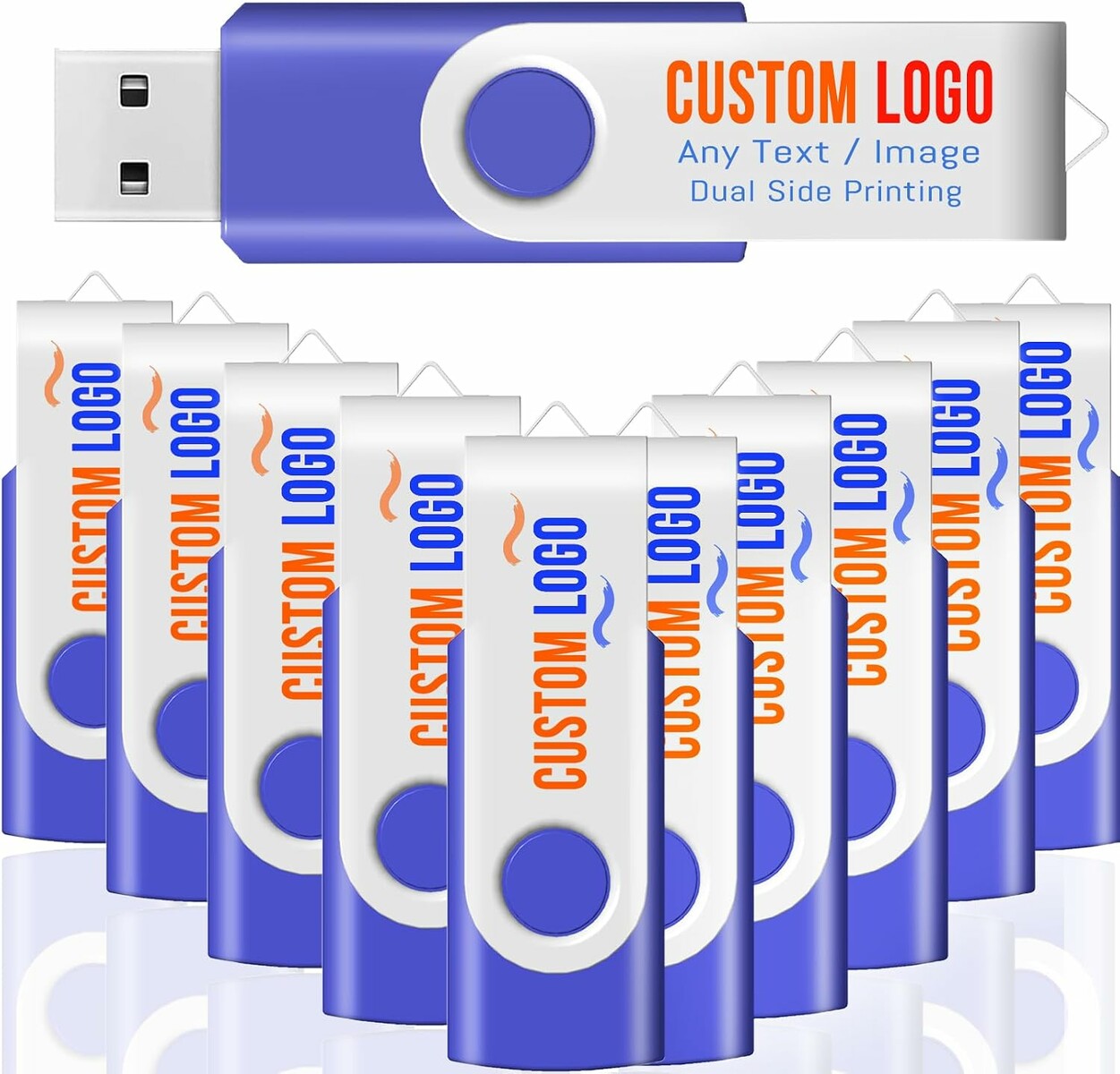 JBOS pendrive reklamowe z logo 512 MB USB 2.0 – zestaw 25 sztuk, niebieskie