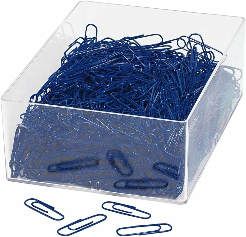 WEDO 901244603 – spinacze biurowe 27 mm, 1000 sztuk, niebieskie w pudełku