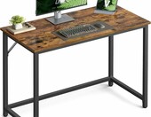 VASAGLE LWD41X – biurko komputerowe 100 x 50 cm, industrialne, rustykalny brąz – zdjęcie 1