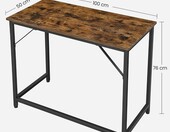VASAGLE LWD41X – biurko komputerowe 100 x 50 cm, industrialne, rustykalny brąz – zdjęcie 3