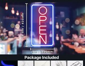 SOLIDEE Neon reklamowy OPEN LED 43,5 x 22,9 cm – szyld świetlny USB z ściemniaczem – zdjęcie 2