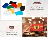 PATIKIL – 100 aluminiowych wizytówek 86 x 54 mm do grawerowania laserowego, czerwone – zdjęcie 4