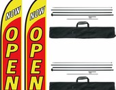 VEVOR Zestaw 2 masztów z flagami reklamowymi OPEN, wysokość 498 cm – reklama zewnętrzna – zdjęcie 1