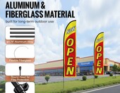 VEVOR Zestaw 2 masztów z flagami reklamowymi OPEN, wysokość 498 cm – reklama zewnętrzna – zdjęcie 2