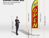 VEVOR Zestaw 2 masztów z flagami reklamowymi OPEN, wysokość 498 cm – reklama zewnętrzna – zdjęcie 3