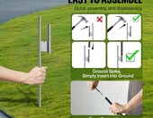VEVOR Zestaw 2 masztów z flagami reklamowymi OPEN, wysokość 498 cm – reklama zewnętrzna – zdjęcie 4