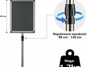 WilTec obrotowy stojak na plakaty A3, regulowany 88-138 cm – system wystawienniczy – zdjęcie 3