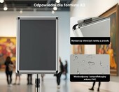 WilTec obrotowy stojak na plakaty A3, regulowany 88-138 cm – system wystawienniczy – zdjęcie 5