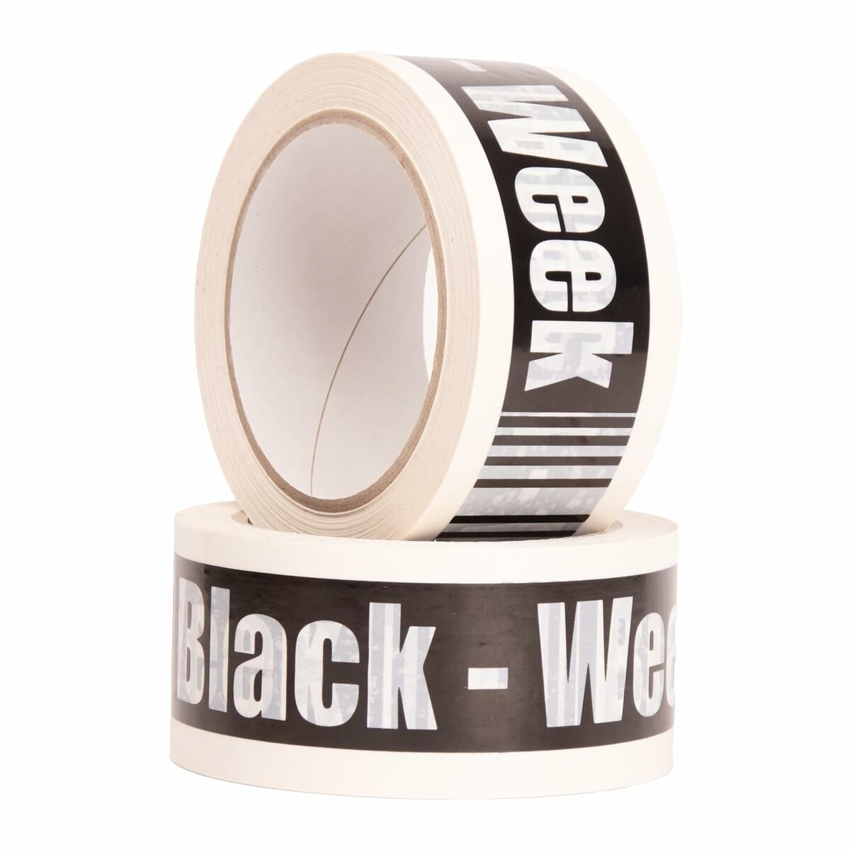 MASHPAPER – taśma reklamowa z nadrukiem Black Week, PCW 50 mm x 66 m, biała