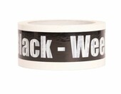 MASHPAPER – taśma reklamowa z nadrukiem Black Week, PCW 50 mm x 66 m, biała – zdjęcie 2