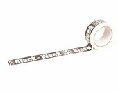 MASHPAPER – taśma reklamowa z nadrukiem Black Week, PCW 50 mm x 66 m, biała – zdjęcie 3
