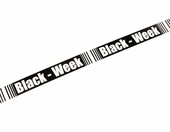 MASHPAPER – taśma reklamowa z nadrukiem Black Week, PCW 50 mm x 66 m, biała – zdjęcie 4